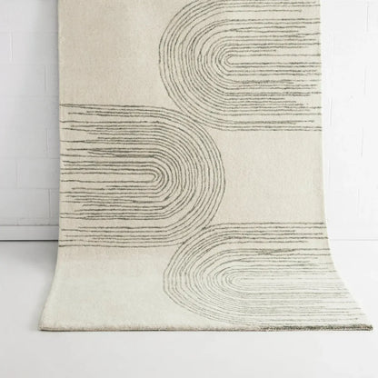 Maren Ivory Green Wool Rug