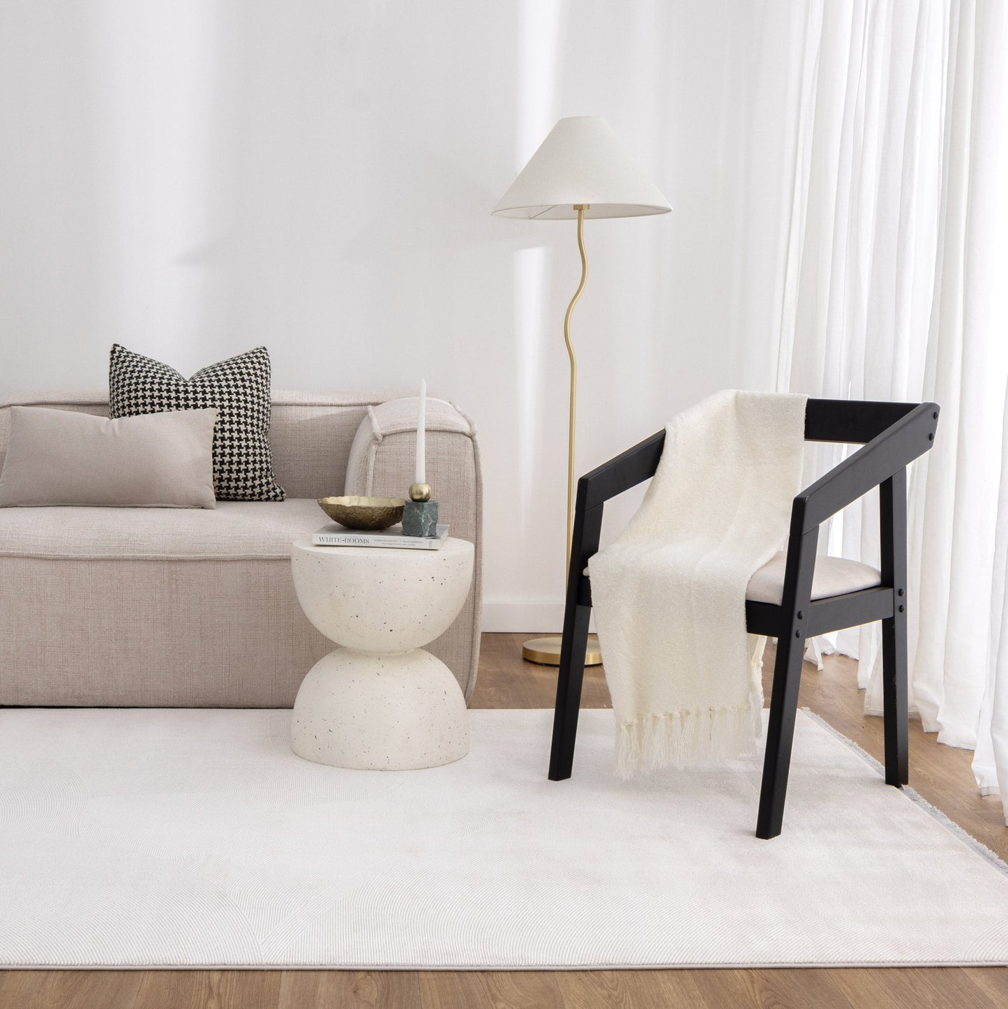 Bellevue Modern White Rug