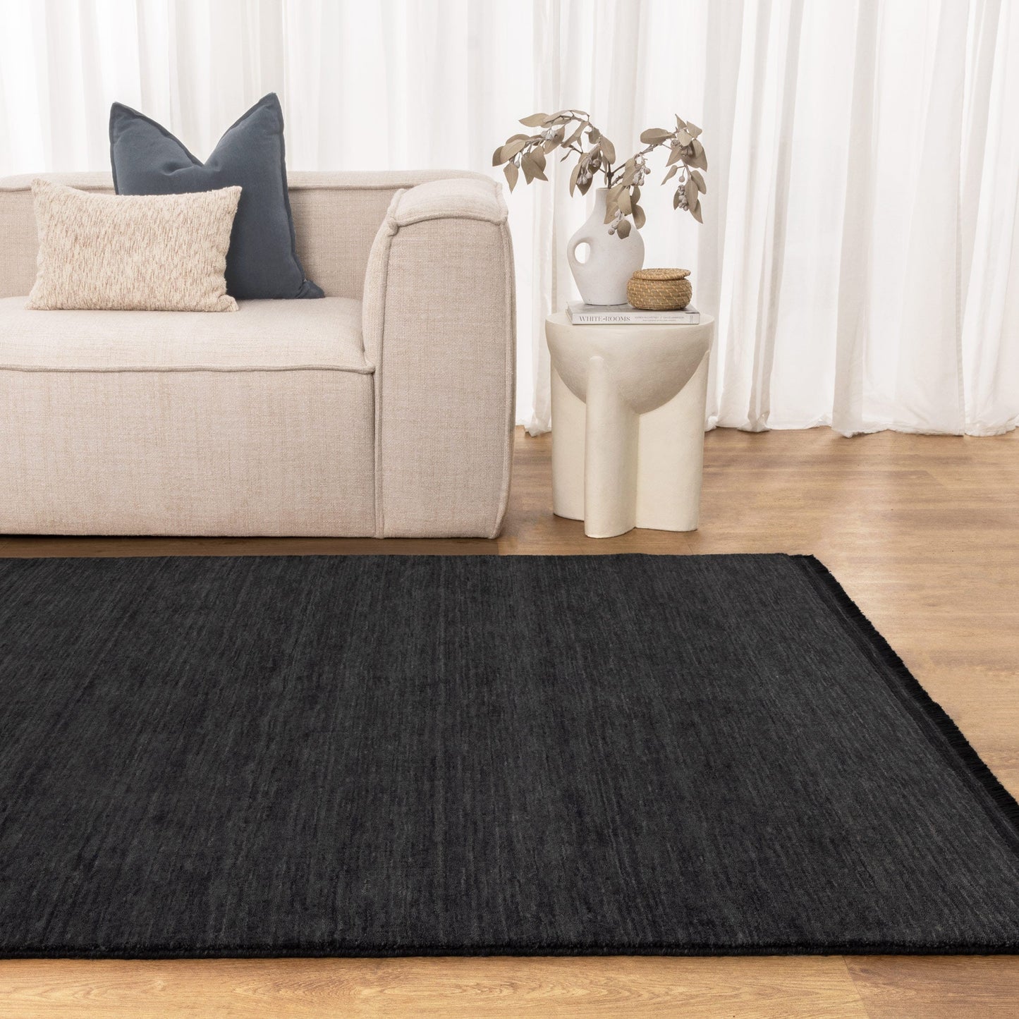 Chamberlain Modern Black Wool Rug