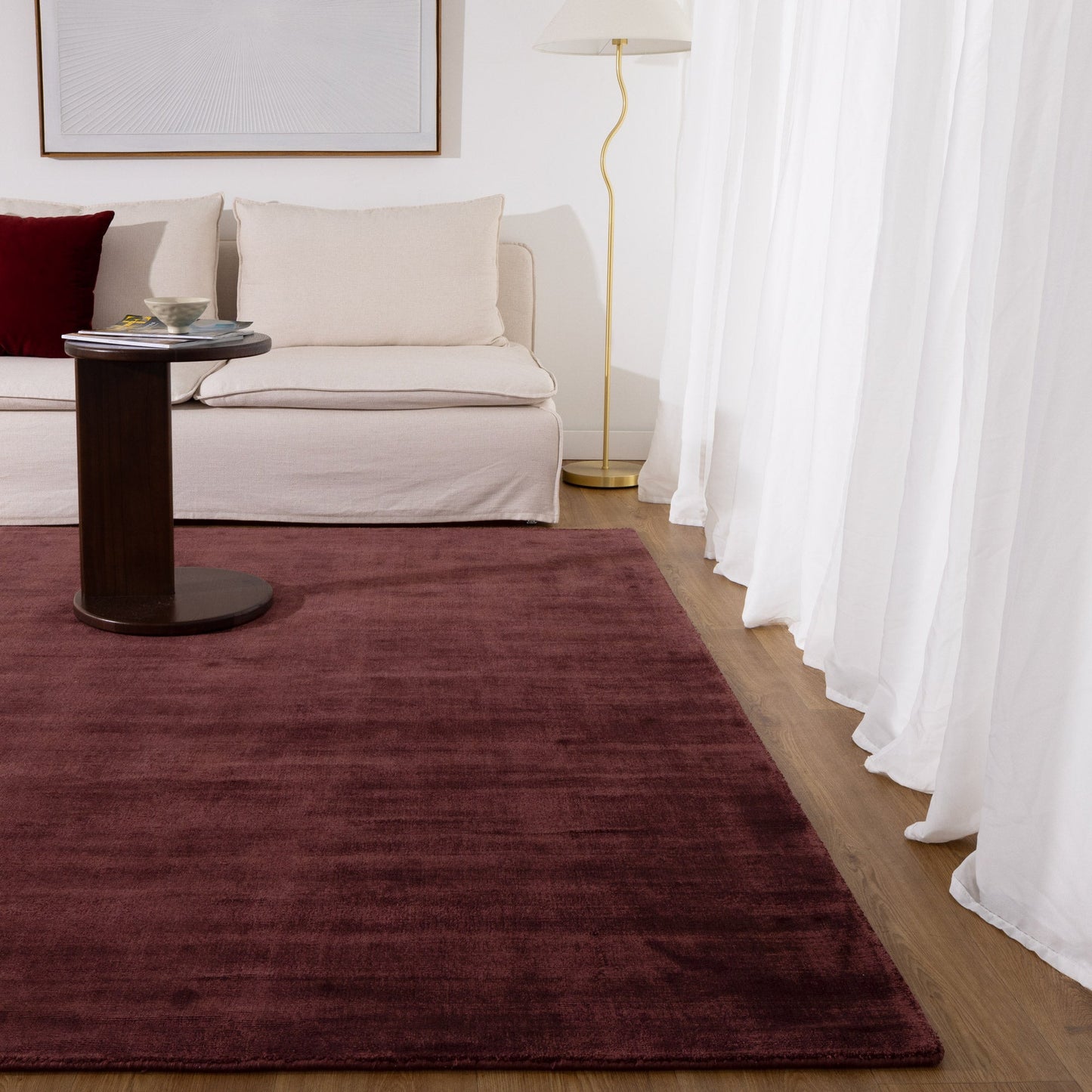 Rivareno Modern Burgundy Rug