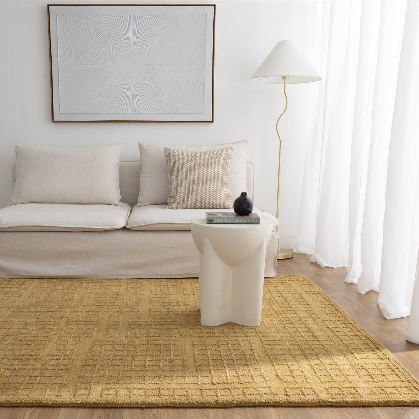 Alure Modern Golden Wool Rug