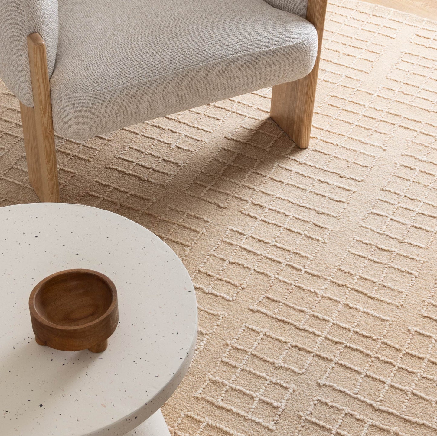Alure Modern Beige Wool Rug