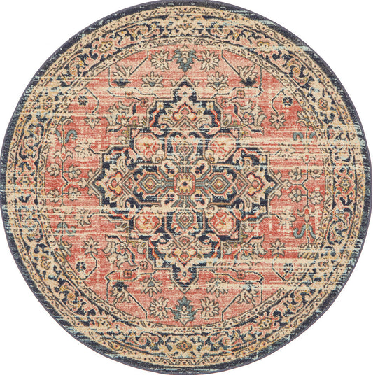 Cantera Brick Multicolor Round Rug
