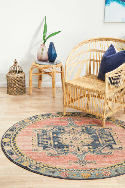 Cantera Oat Multicolor Round Rug