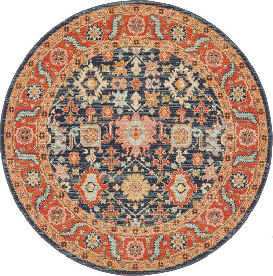Cantera Sapphire Multicolor Round Rug
