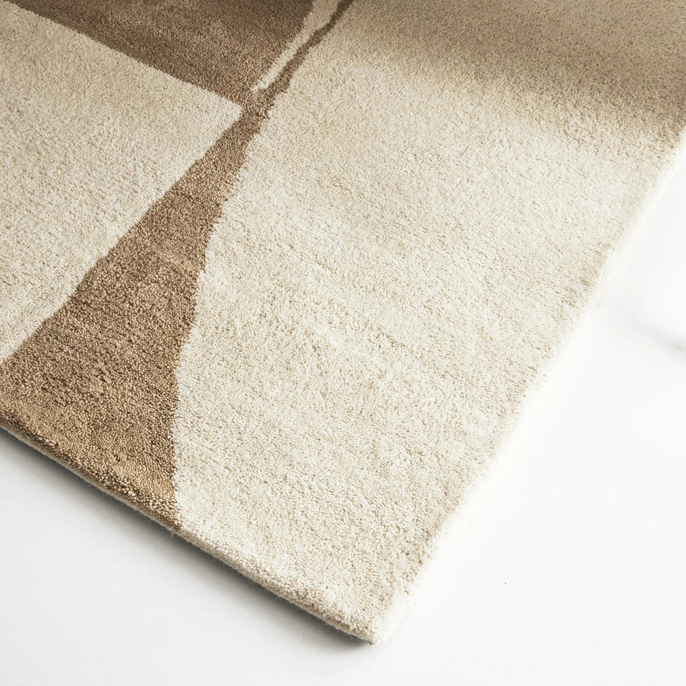 Torra Ivory Brown Wool Rug