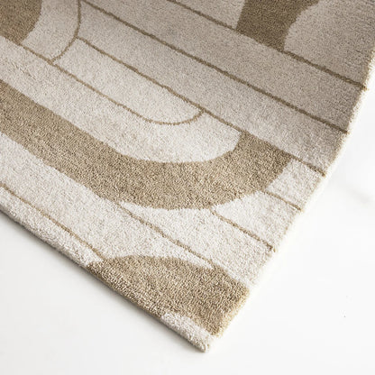 Velar Ivory Brown Wool Rug