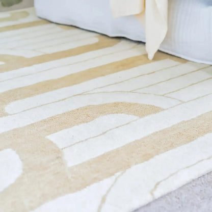 Velar Ivory Brown Wool Rug