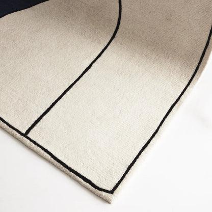 Como Blue Designer Wool Rug