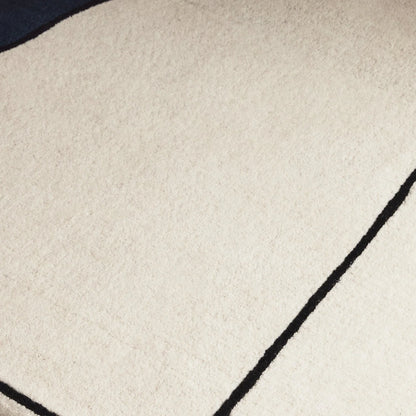 Como Blue Designer Wool Rug