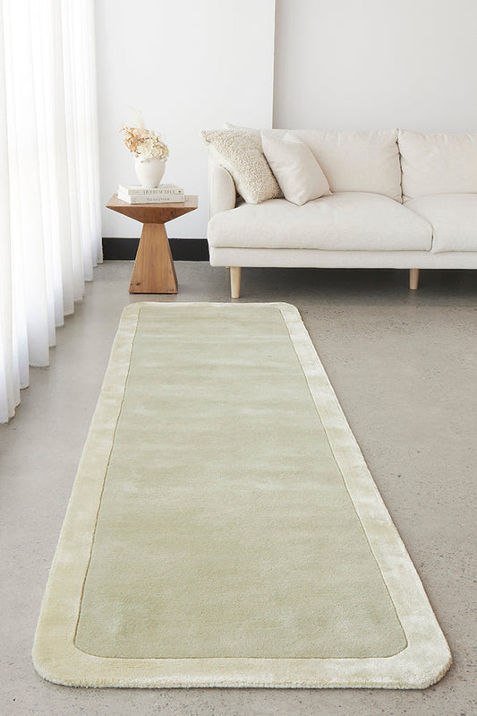 Corvelle Green Wool Runner Rug