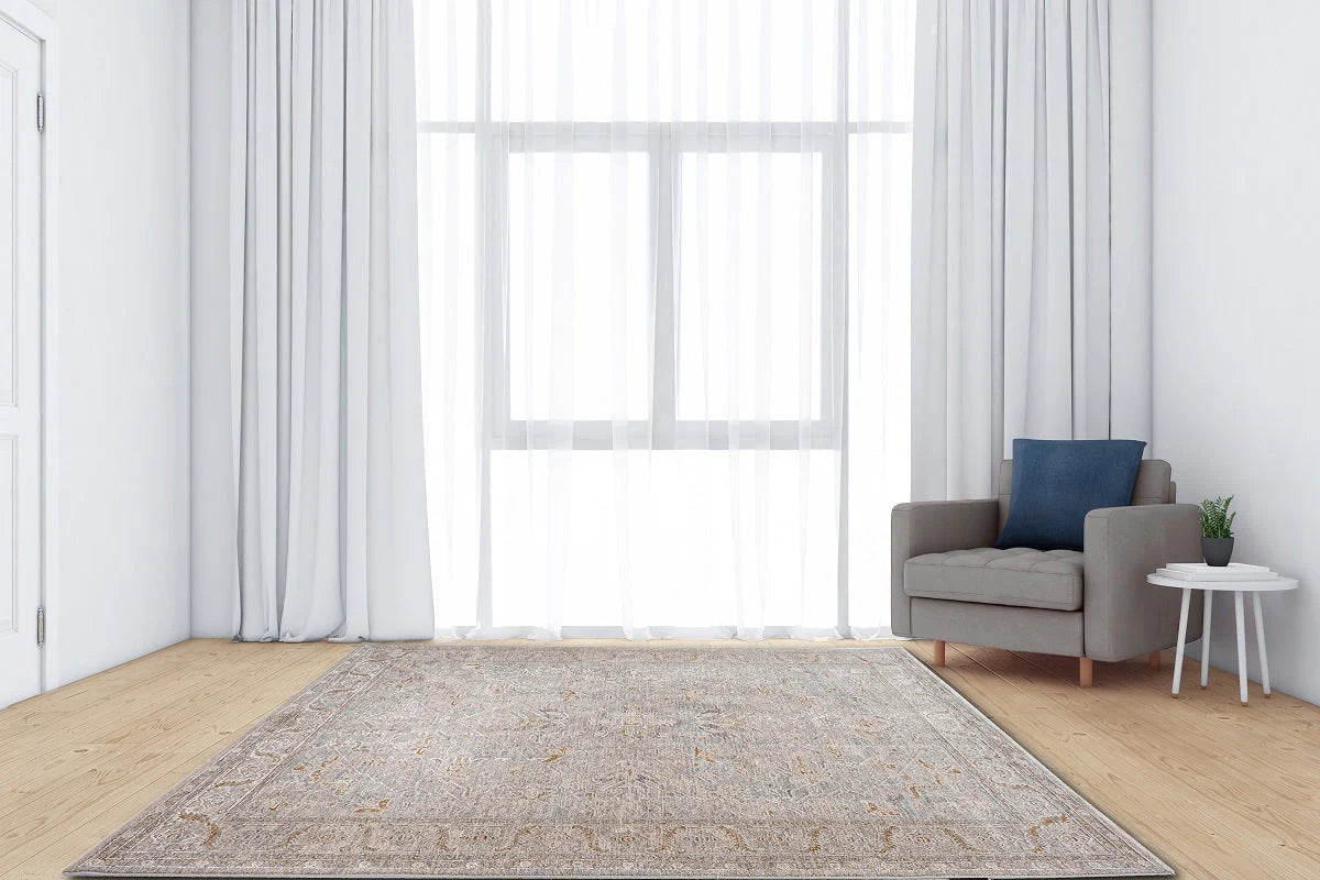 Luxor Beige Blue Transitional Rug