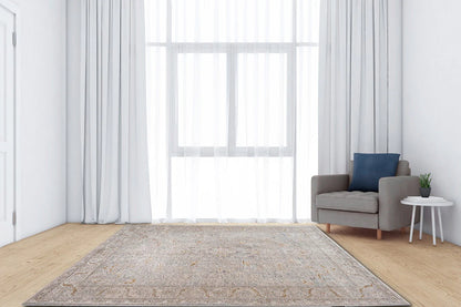 Luxor Beige Blue Transitional Rug