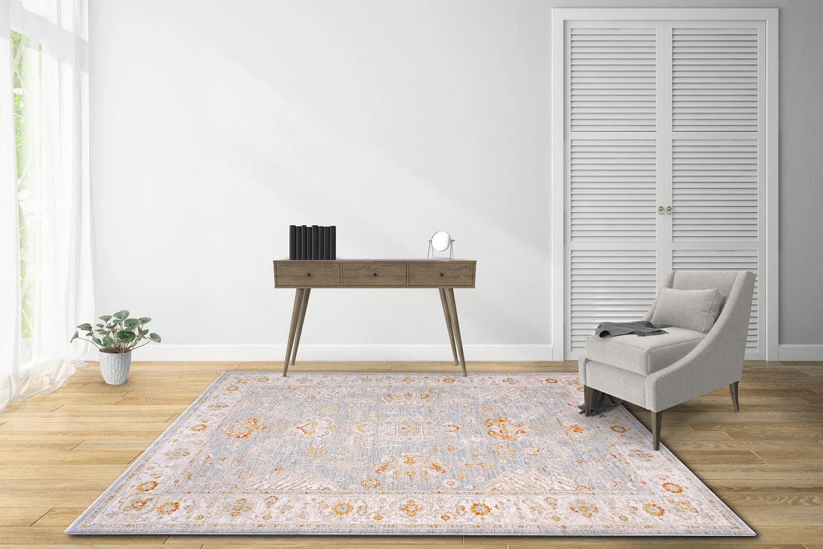 Luxor Brown Blue Transitional Rug