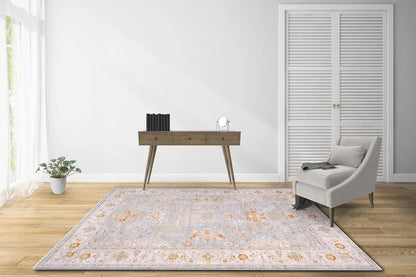 Luxor Brown Blue Transitional Rug