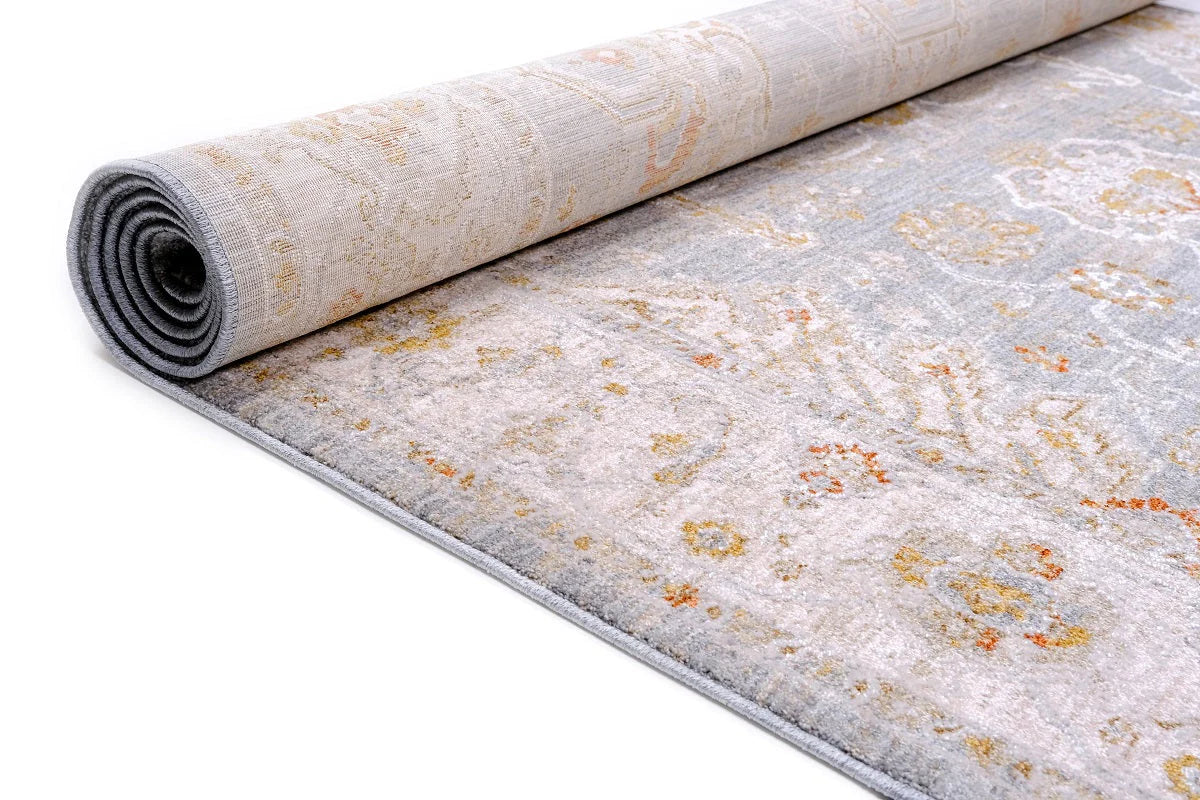 Luxor Brown Blue Transitional Rug