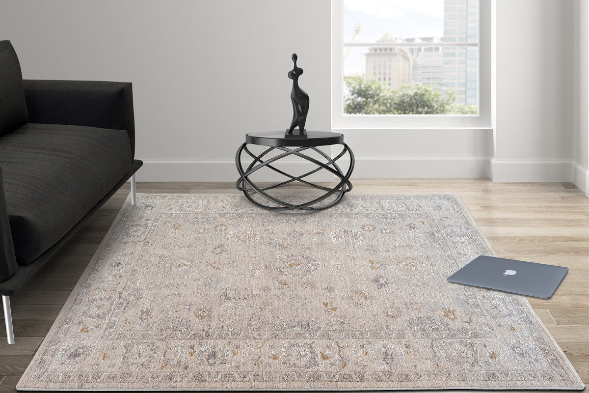 Luxor Beige Grey Transitional Rug