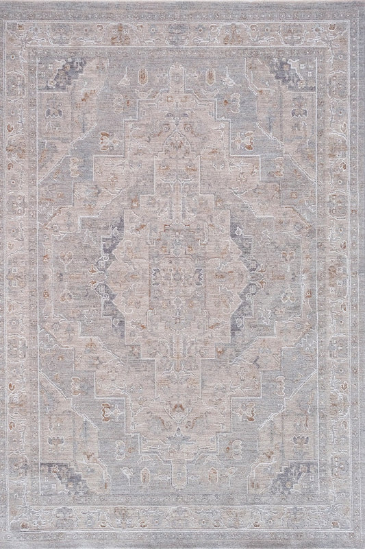 Luxor Brown Grey Traditional Rug