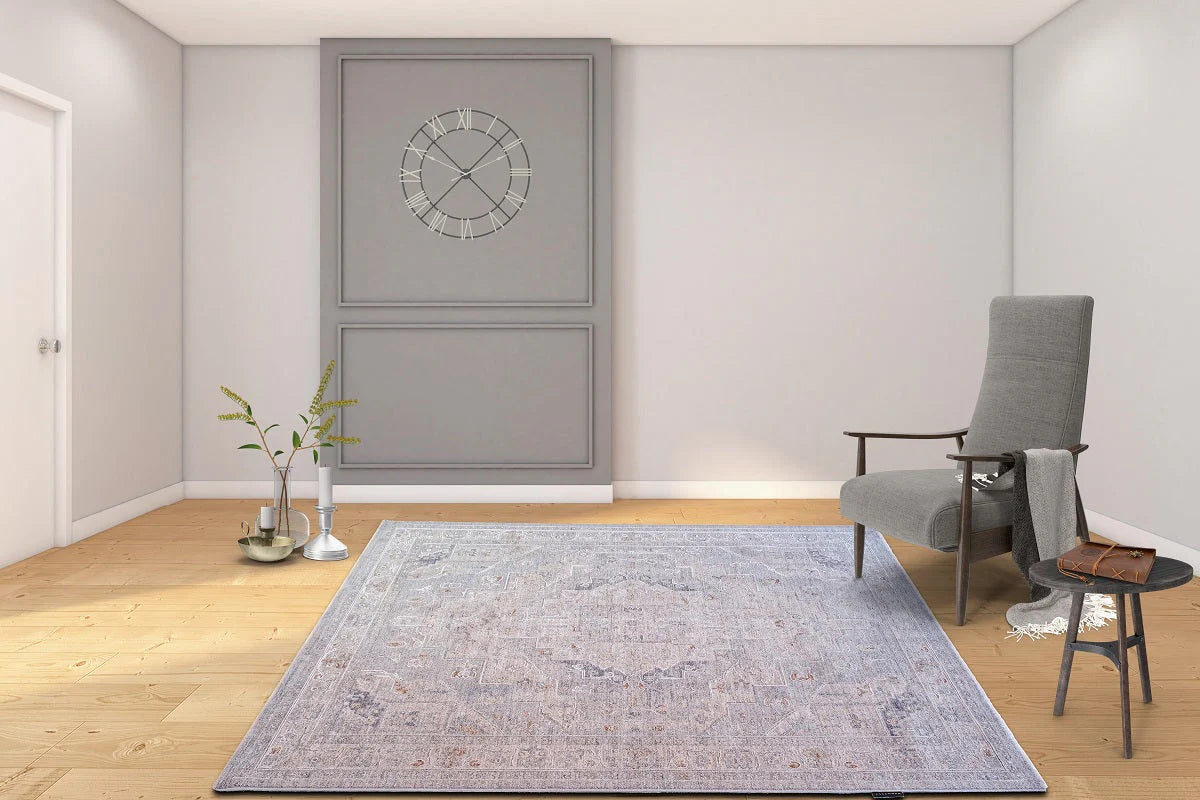 Luxor Brown Grey Traditional Rug