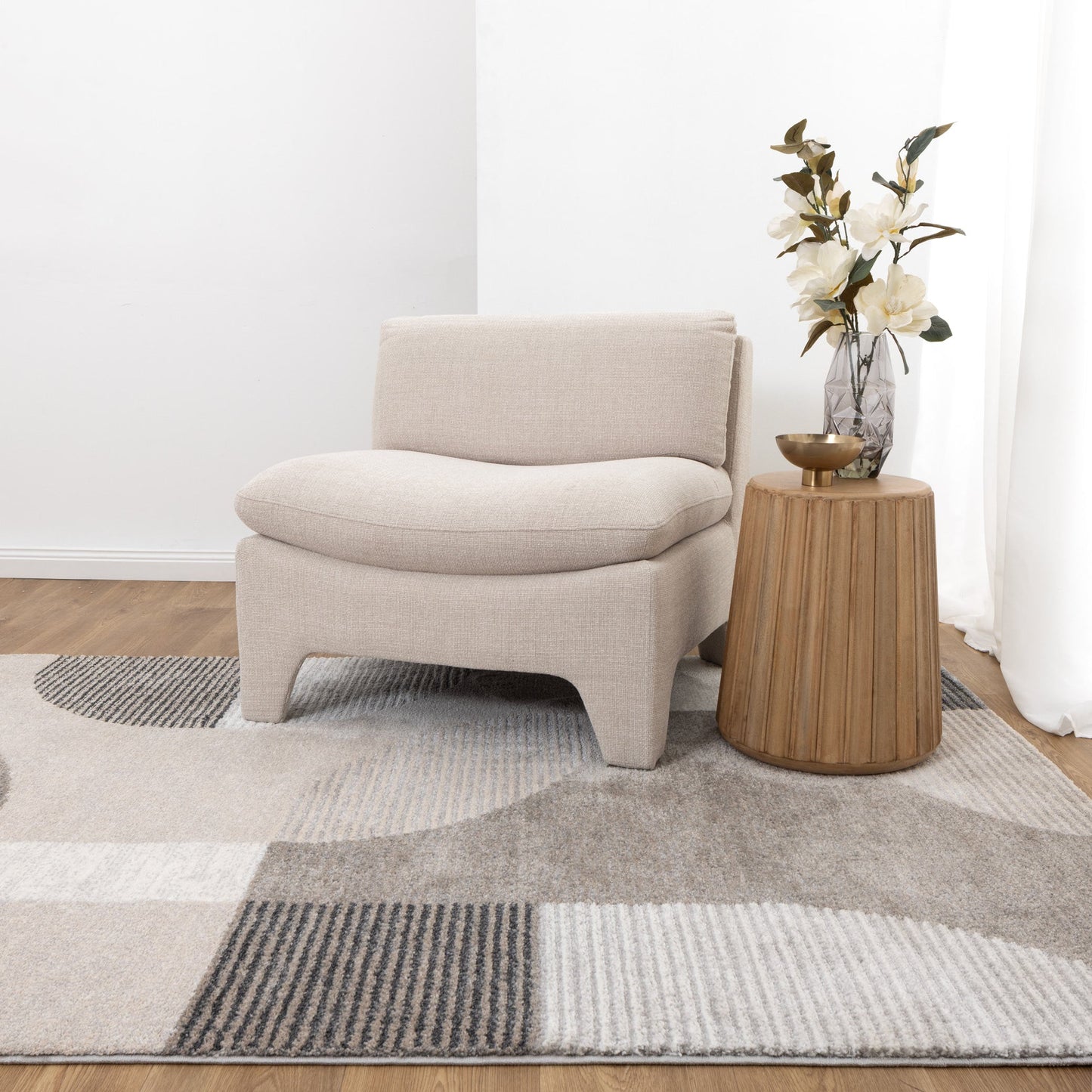 Dandy Modern Beige Brown Rug