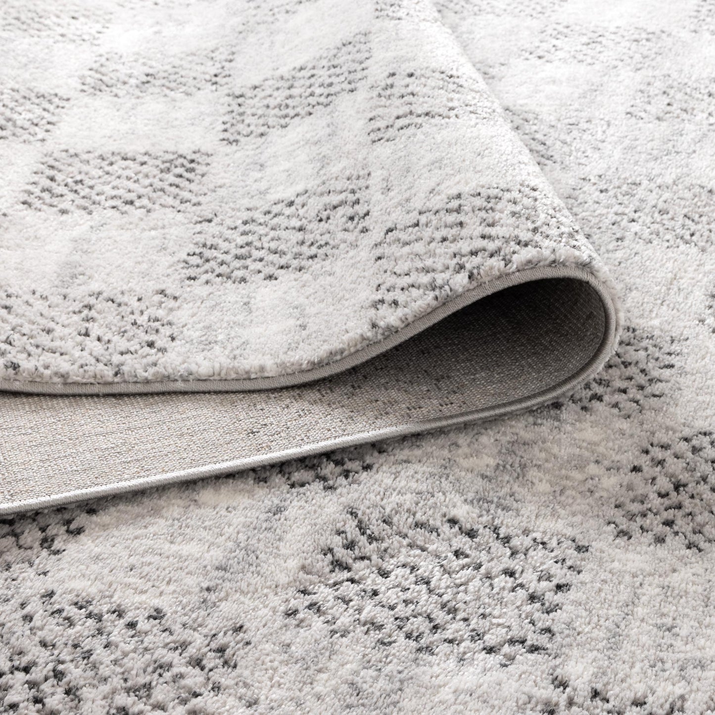 Dandy Ivory Grey Checkered Rug