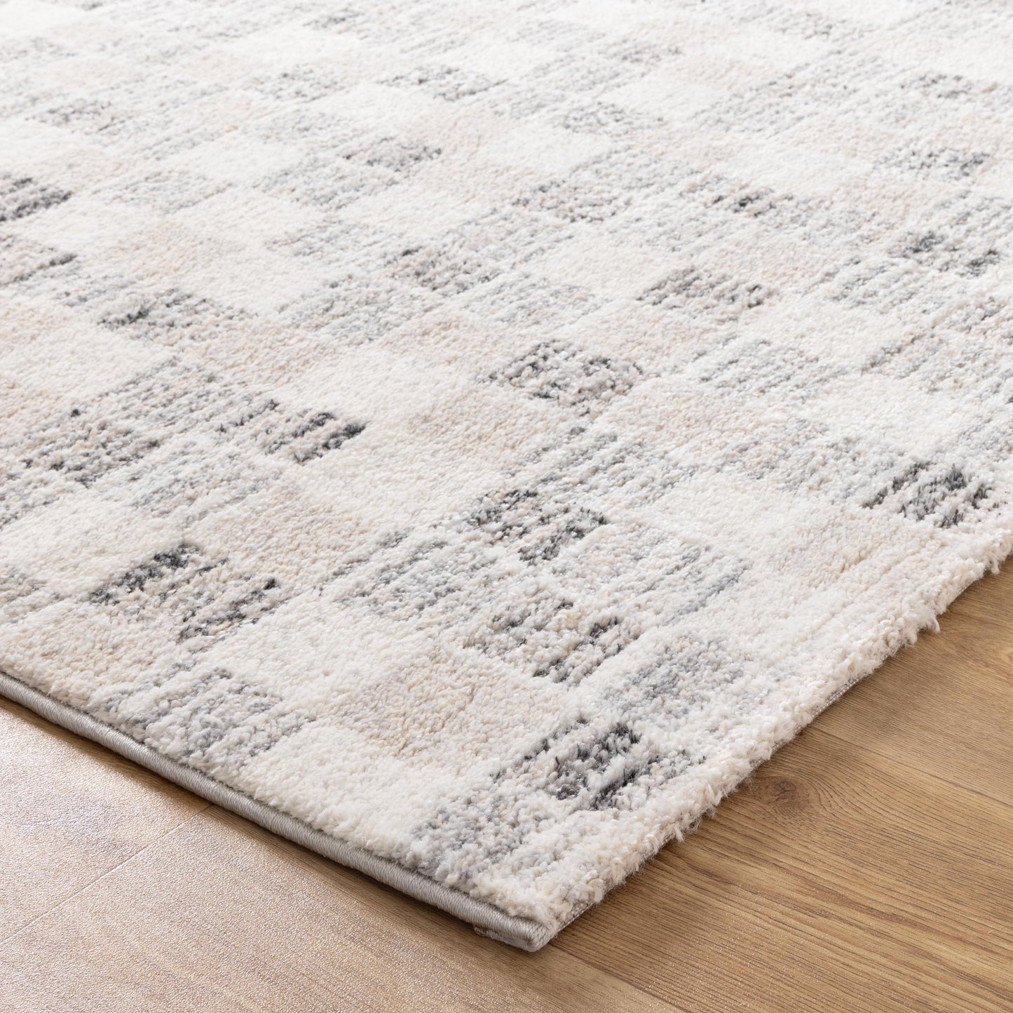 Dandy Beige Checkered Rug