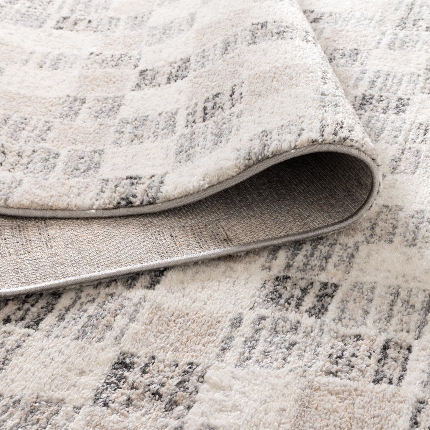 Dandy Beige Checkered Rug