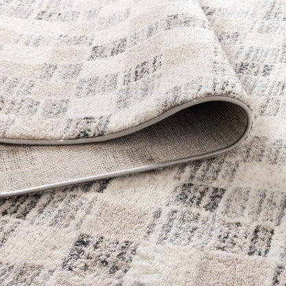 Dandy Beige Checkered Rug