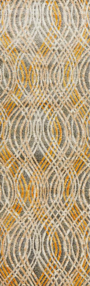 Nocturne Charcoal Yellow Runner Rug