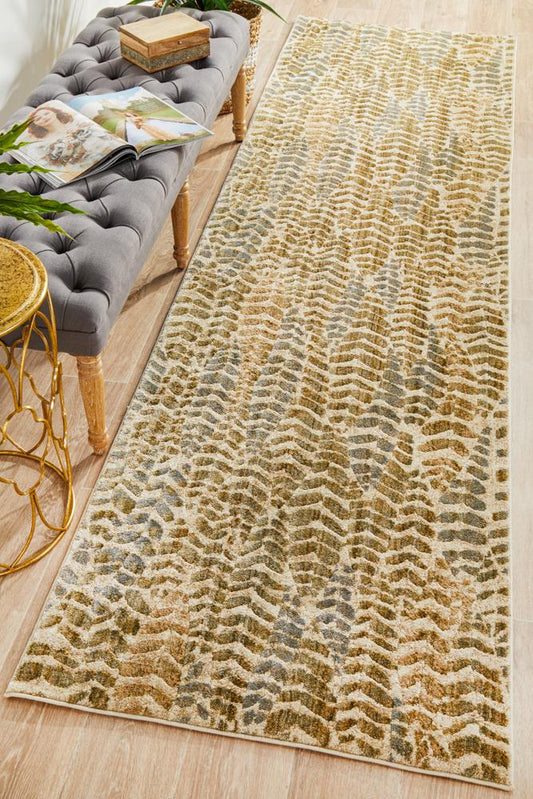 Nocturne Green Runner Rug