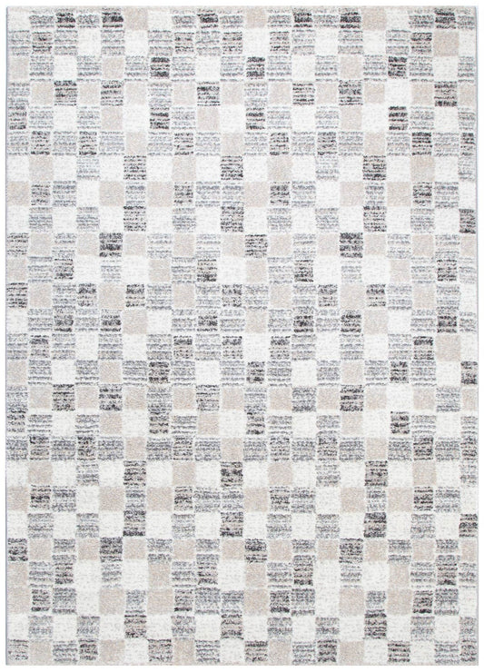 Dandy Beige Checkered Rug ‚Äö√Ñ√Æ polypropylene rug, designer neutral, Haus & Harbour