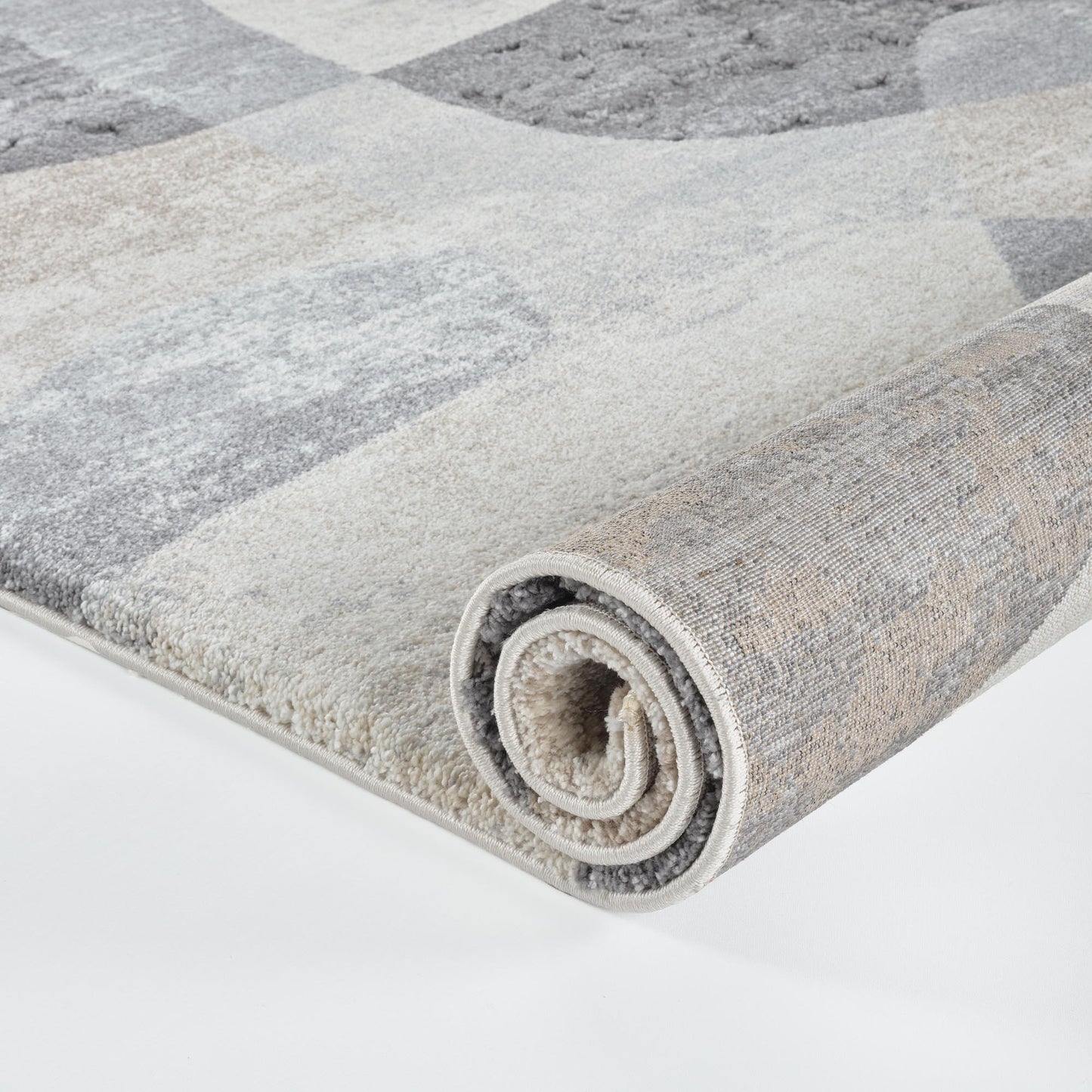 Evara Modern Grey Beige Rug