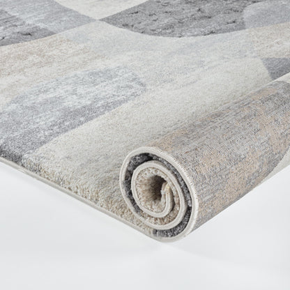 Evara Modern Grey Beige Rug