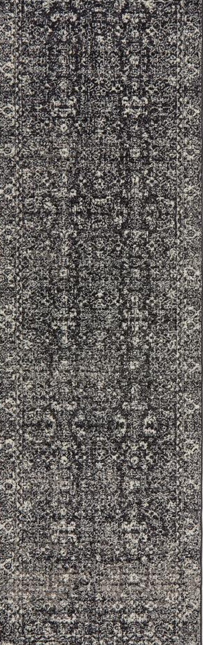 Pietra Charcoal Black Runner Rug