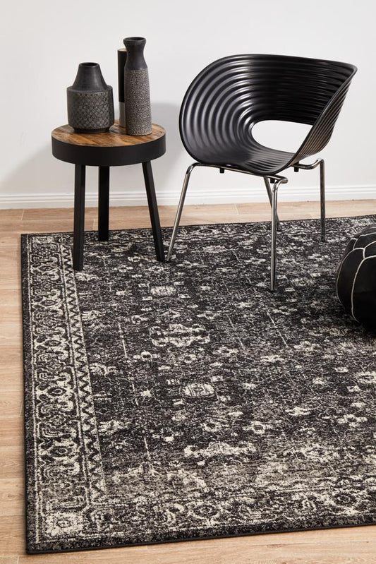 Pietra Charcoal Black Rug