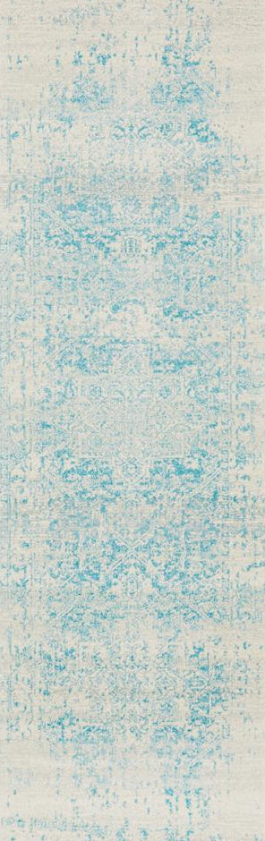 Pietra White Blue Runner Rug
