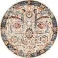 Pietra Ivory Multicolor Round Rug