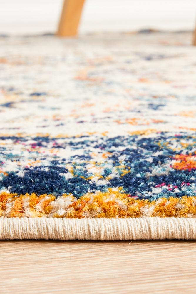 Pietra Ivory Multicolor Round Rug