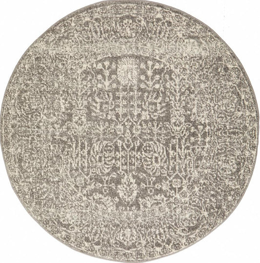 Pietra Ash Grey Round Rug