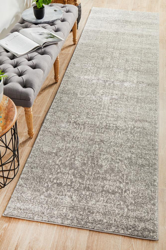 Pietra Ash Grey Runner Rug