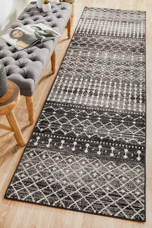 Pietra Black Runner Rug