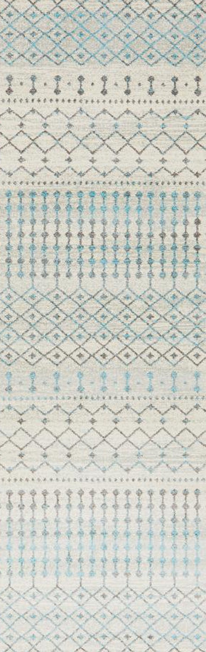 Pietra Slate White Runner Rug
