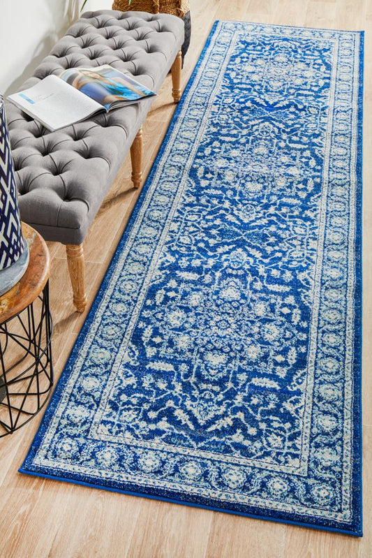 Pietra Marine Blue Runner Rug