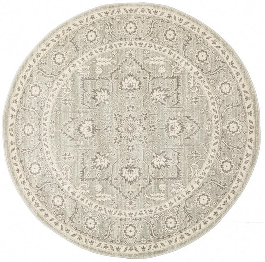 Pietra Platinum Silver Round Rug