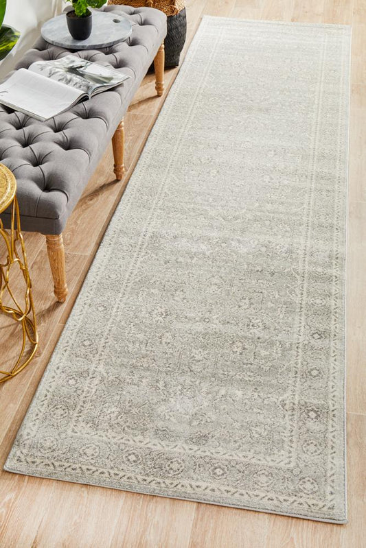 Pietra Pewter Silver Runner Rug