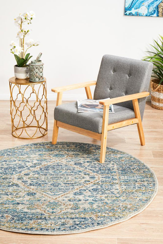 Pietra Pewter Silver Round Rug