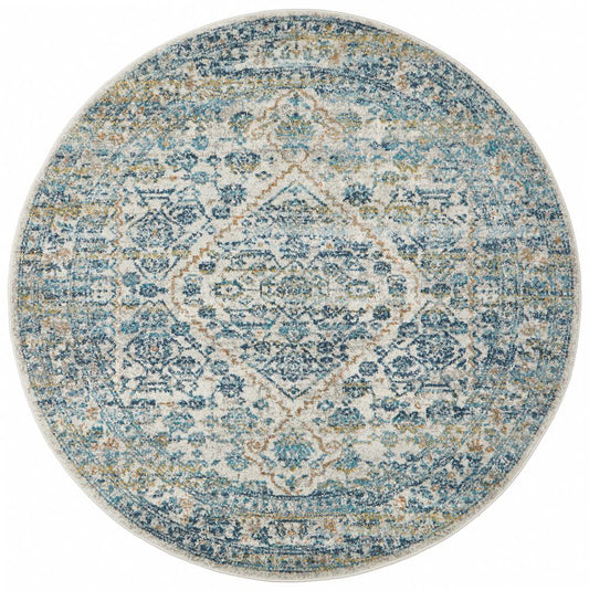 Pietra Pewter Silver Round Rug