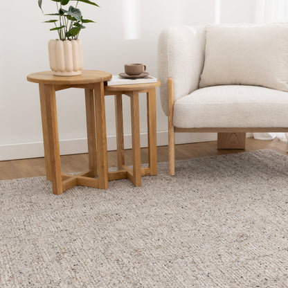 Serenity Grey Beige Wool Rug