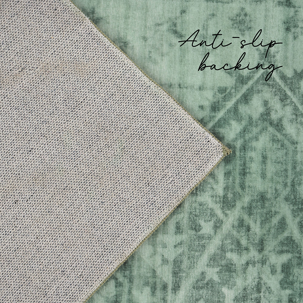 Gemmara Emerald Green Washable Rug