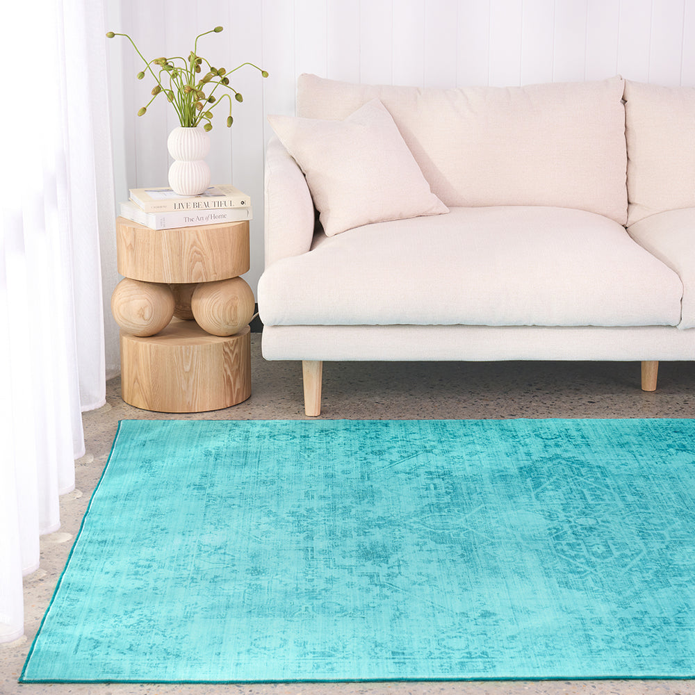 Gemmara Gold Blue Washable Rug